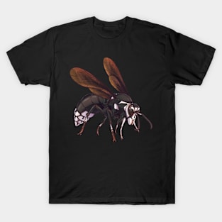 Bald faced hornet Insect Detailed Drawing T-Shirt